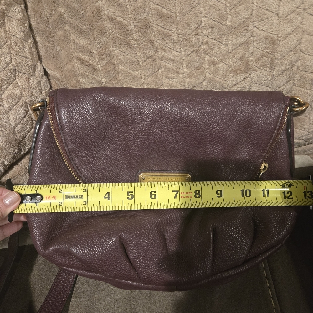 Marc by Marc Jacobs Plum Pebbled Leather Crossbody with Gold Hardware - Picture 6 of 7